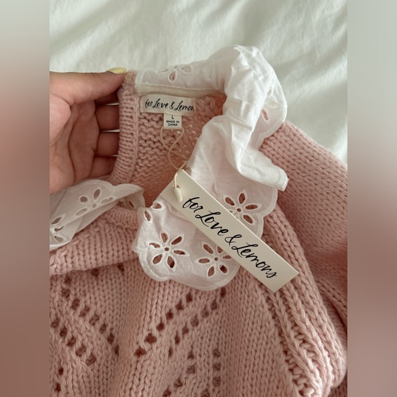 For Love & Lemons Stacy Cropped Sweater size L - Picture 7 of 12